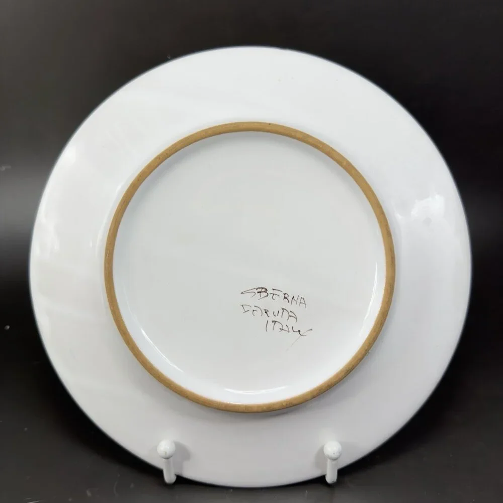 Sberna Deruta ROYAL ELEPHANT 8inch Plate Dish Set 4 Plates Dishes Made in‎ Italy